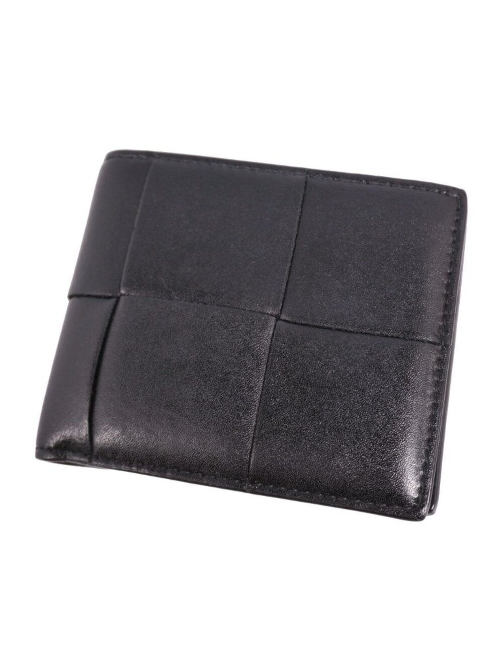 Bottega Veneta Wallet Bifold Compact Intrecciato Leather Black